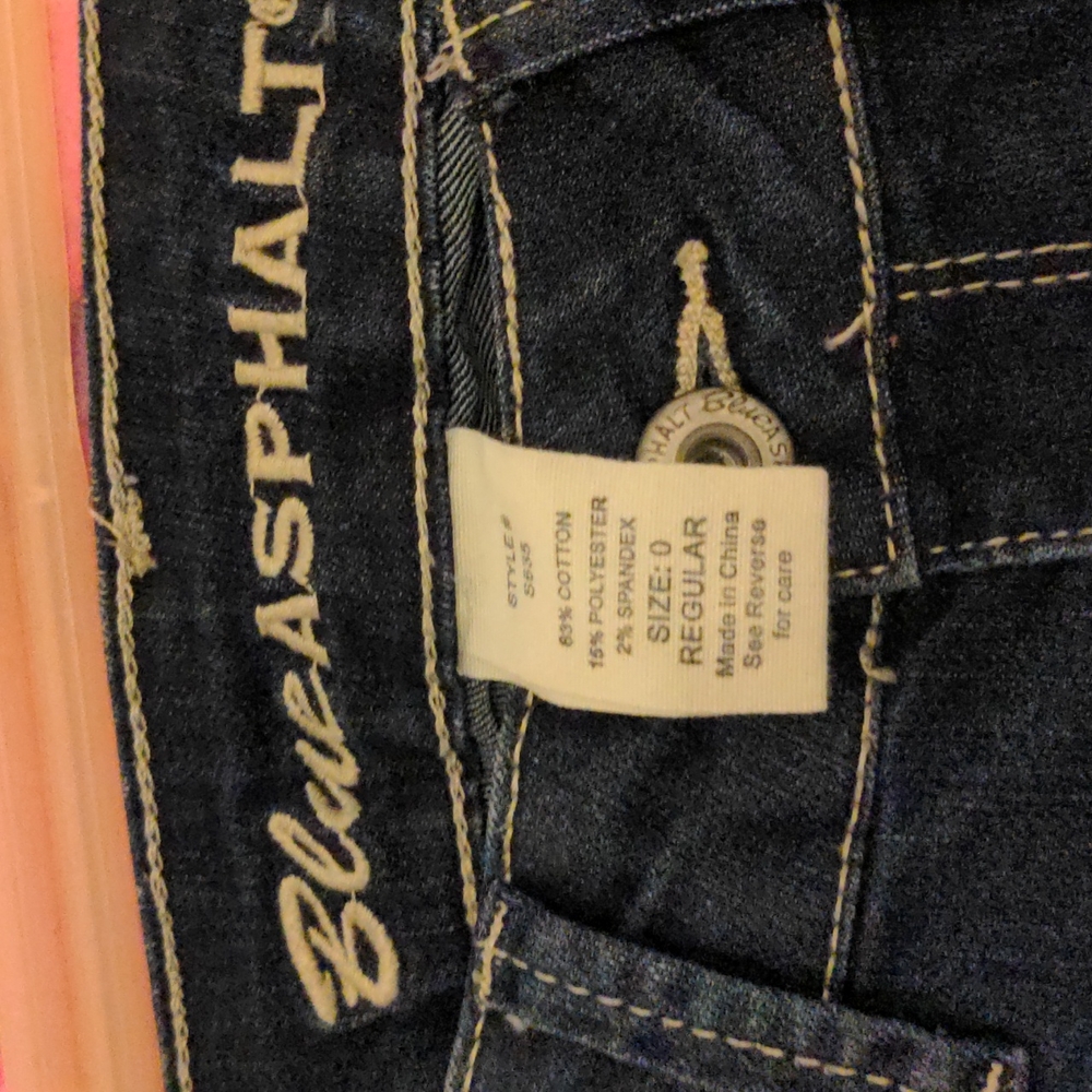 Blue Asphalt Jeans Size 0 Regular - Picture 2 of 6